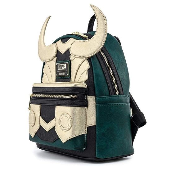 Loungefly Marvel Loki Cosplay Faux Leather Mini Backpack **AUTHENTIC** - Picture 2 of 5